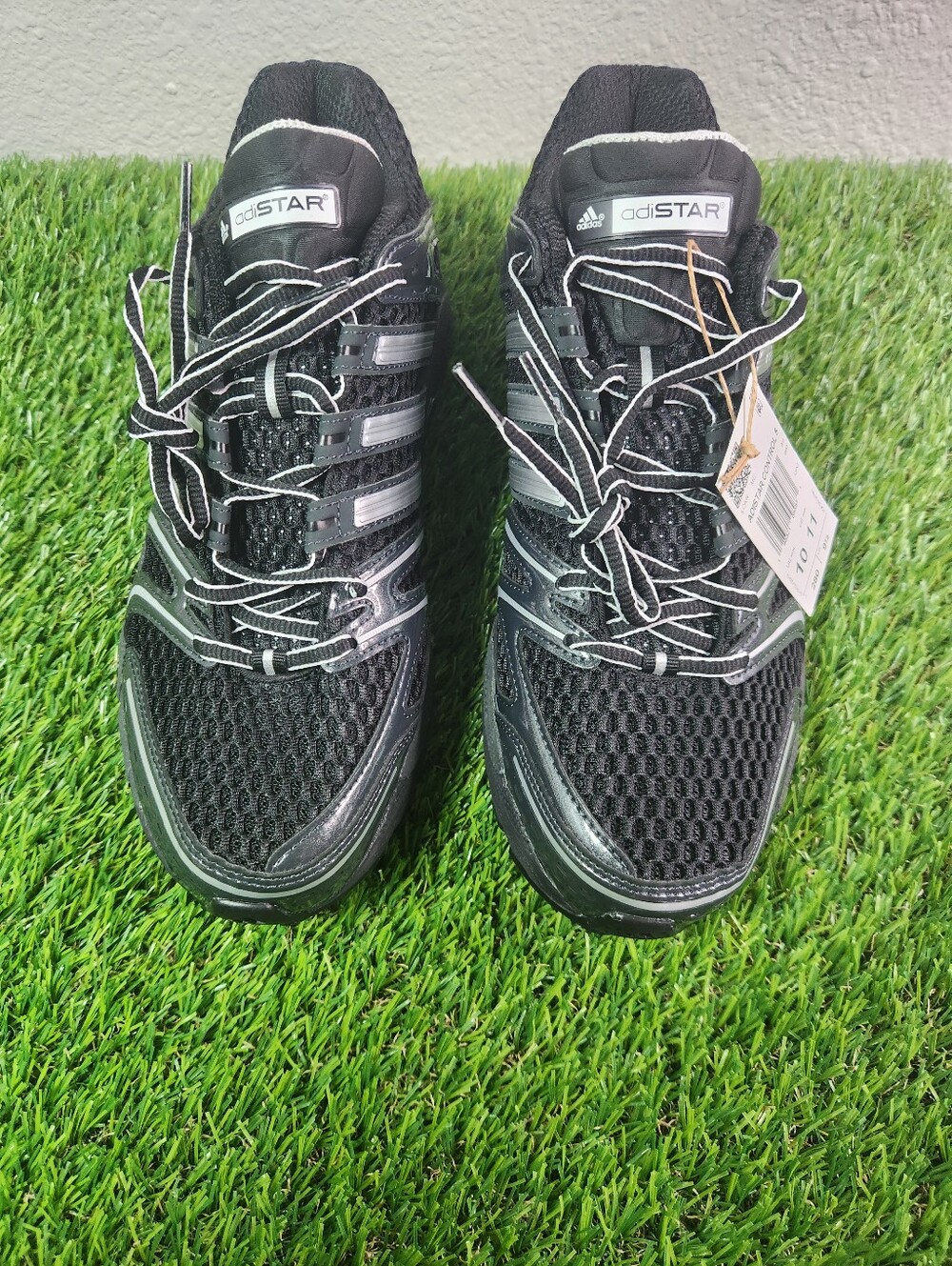 Size 10-Men’s adidas Adistar Control 5 Core Black Cloud White Carbon KI6150 NEW - Picture 7 of 9